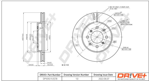 Dr!ve+ DP1010.11.0578 - Disque de frein cwaw.fr