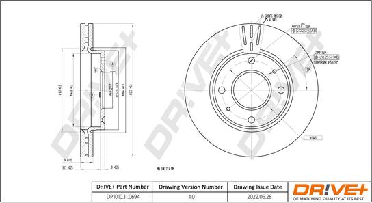 Dr!ve+ DP1010.11.0694 - Disque de frein cwaw.fr