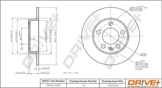 Dr!ve+ DP1010.11.0091 - Disque de frein cwaw.fr