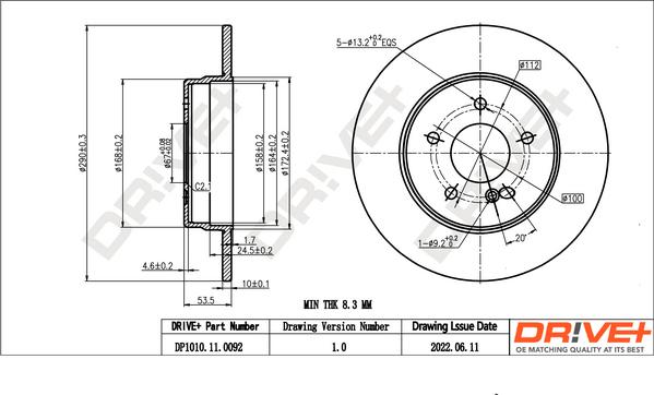 Dr!ve+ DP1010.11.0092 - Disque de frein cwaw.fr