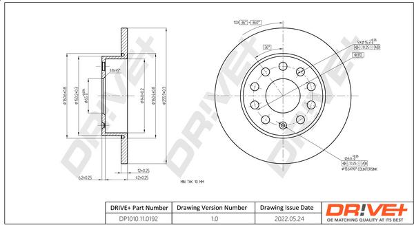 Dr!ve+ DP1010.11.0192 - Disque de frein cwaw.fr