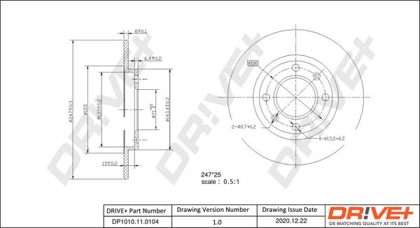 Dr!ve+ DP1010.11.0104 - Disque de frein cwaw.fr