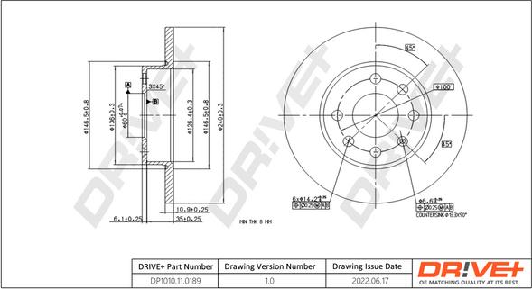 Dr!ve+ DP1010.11.0189 - Disque de frein cwaw.fr