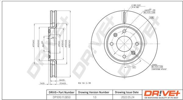 Dr!ve+ DP1010.11.0850 - Disque de frein cwaw.fr