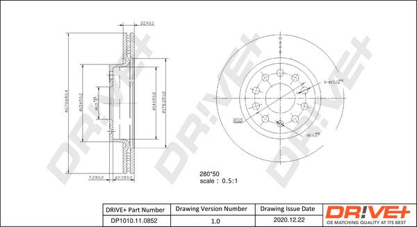 Dr!ve+ DP1010.11.0852 - Disque de frein cwaw.fr