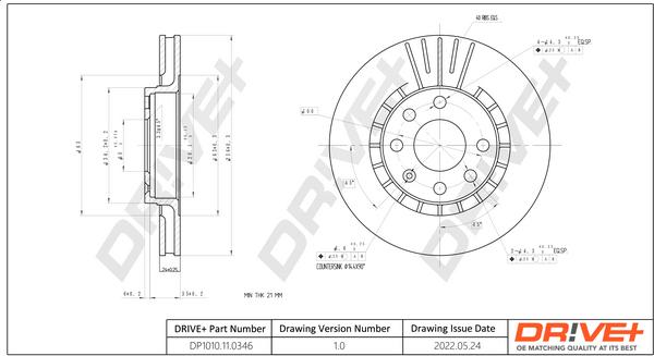 Dr!ve+ DP1010.11.0346 - Disque de frein cwaw.fr