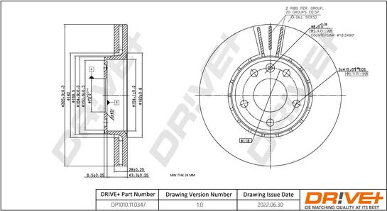 Dr!ve+ DP1010.11.0347 - Disque de frein cwaw.fr