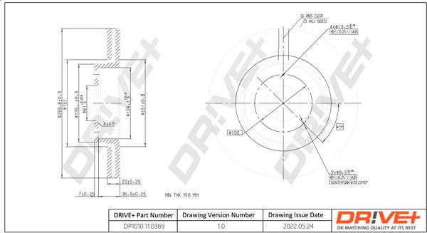 Dr!ve+ DP1010.11.0369 - Disque de frein cwaw.fr