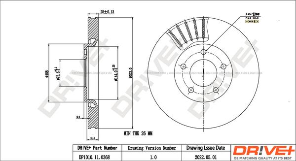 Dr!ve+ DP1010.11.0368 - Disque de frein cwaw.fr