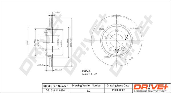 Dr!ve+ DP1010.11.0374 - Disque de frein cwaw.fr