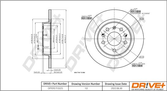 Dr!ve+ DP1010.11.0225 - Disque de frein cwaw.fr