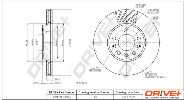 Dr!ve+ DP1010.11.0786 - Disque de frein cwaw.fr