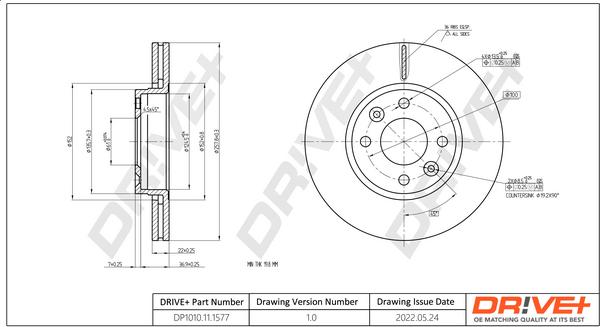 Dr!ve+ DP1010.11.1577 - Disque de frein cwaw.fr