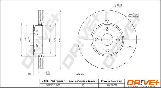 Dr!ve+ DP1010.11.1677 - Disque de frein cwaw.fr