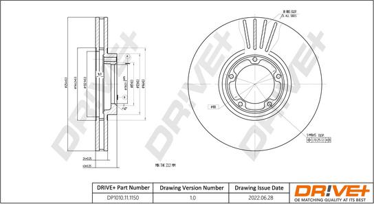 Dr!ve+ DP1010.11.1150 - Disque de frein cwaw.fr