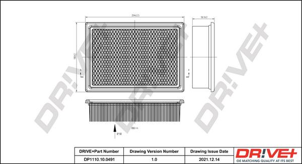 Dr!ve+ DP1110.10.0491 - Filtre à air cwaw.fr