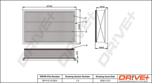Dr!ve+ DP1110.10.0431 - Filtre à air cwaw.fr