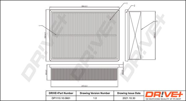 Dr!ve+ DP1110.10.0661 - Filtre à air cwaw.fr