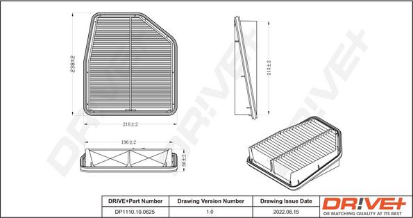 Dr!ve+ DP1110.10.0625 - Filtre à air cwaw.fr