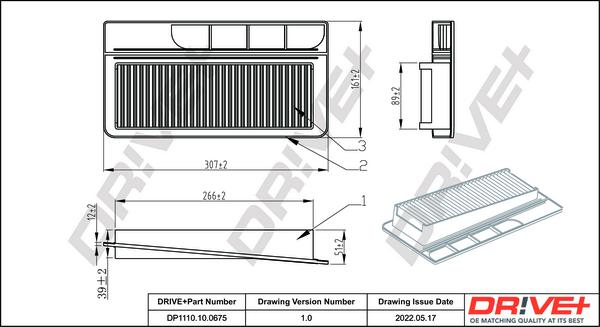 Dr!ve+ DP1110.10.0675 - Filtre à air cwaw.fr