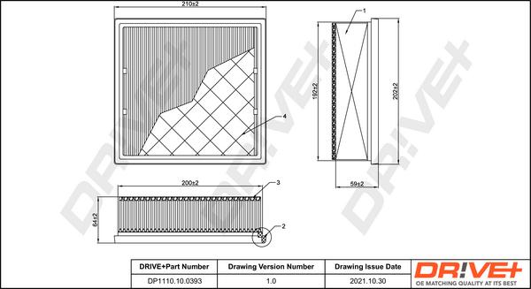 Dr!ve+ DP1110.10.0393 - Filtre à air cwaw.fr