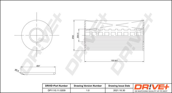 Dr!ve+ DP1110.11.0209 - Filtre à huile cwaw.fr
