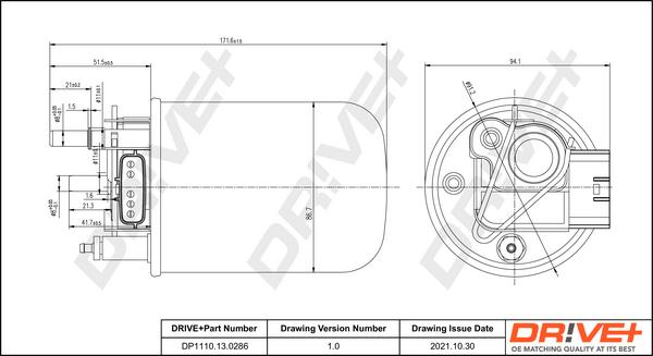 Dr!ve+ DP1110.13.0286 - Filtre à carburant cwaw.fr