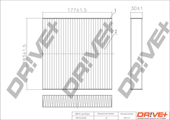 Dr!ve+ DP1110.12.0046 - Filtre, air de l'habitacle cwaw.fr