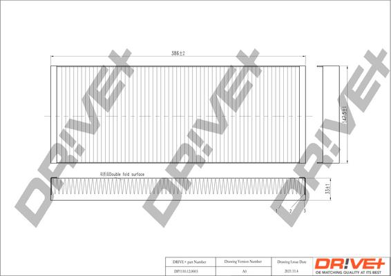 Dr!ve+ DP1110.12.0003 - Filtre, air de l'habitacle cwaw.fr