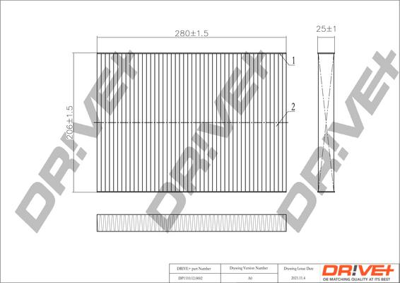 Dr!ve+ DP1110.12.0002 - Filtre, air de l'habitacle cwaw.fr