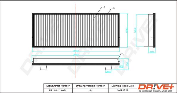 Dr!ve+ DP1110.12.0034 - Filtre, air de l'habitacle cwaw.fr