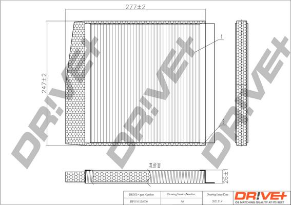 Dr!ve+ DP1110.12.0030 - Filtre, air de l'habitacle cwaw.fr