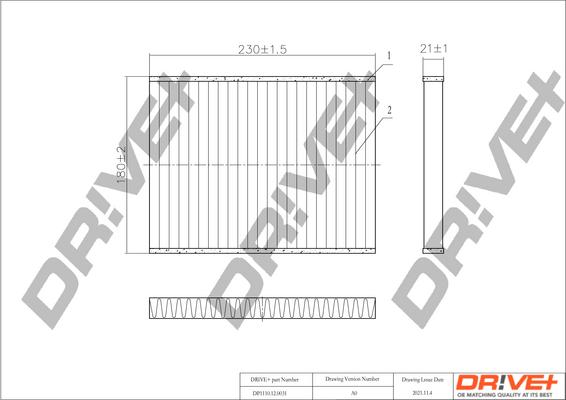 Dr!ve+ DP1110.12.0031 - Filtre, air de l'habitacle cwaw.fr