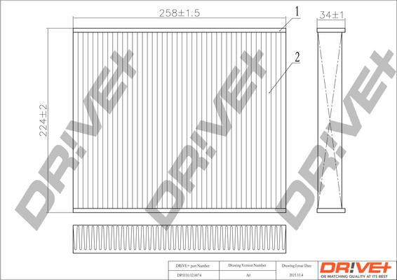 Dr!ve+ DP1110.12.0074 - Filtre, air de l'habitacle cwaw.fr