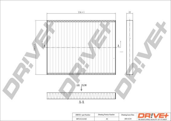 Dr!ve+ DP1110.12.0183 - Filtre, air de l'habitacle cwaw.fr