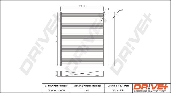 Dr!ve+ DP1110.12.0136 - Filtre, air de l'habitacle cwaw.fr