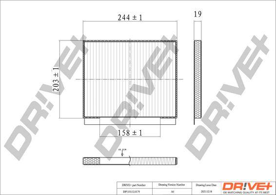 Dr!ve+ DP1110.12.0179 - Filtre, air de l'habitacle cwaw.fr