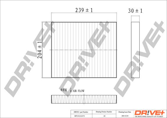 Dr!ve+ DP1110.12.0170 - Filtre, air de l'habitacle cwaw.fr