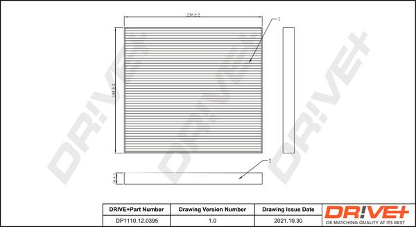 Dr!ve+ DP1110.12.0395 - Filtre, air de l'habitacle cwaw.fr