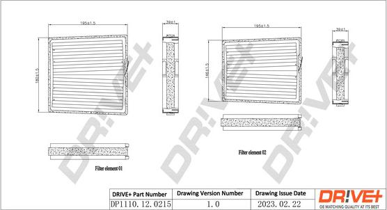 Dr!ve+ DP1110.12.0215 - Filtre, air de l'habitacle cwaw.fr