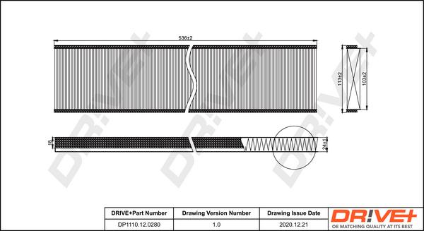 Dr!ve+ DP1110.12.0280 - Filtre, air de l'habitacle cwaw.fr