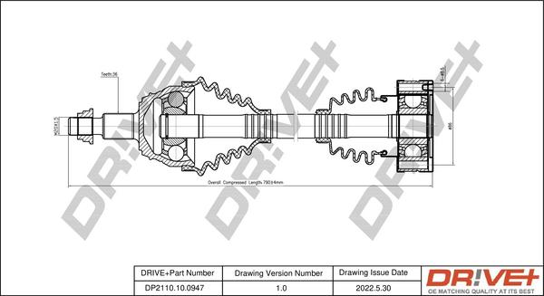 Dr!ve+ DP2110.10.0947 - Arbre de transmission cwaw.fr