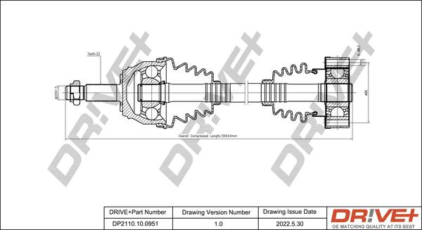 Dr!ve+ DP2110.10.0951 - Arbre de transmission cwaw.fr