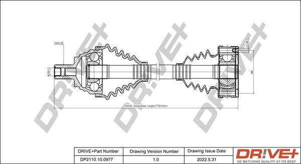 Dr!ve+ DP2110.10.0977 - Arbre de transmission cwaw.fr