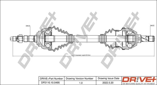 Dr!ve+ DP2110.10.0495 - Arbre de transmission cwaw.fr