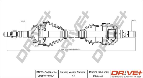 Dr!ve+ DP2110.10.0491 - Arbre de transmission cwaw.fr