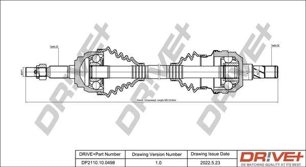 Dr!ve+ DP2110.10.0498 - Arbre de transmission cwaw.fr