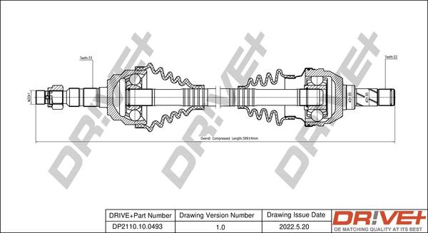 Dr!ve+ DP2110.10.0493 - Arbre de transmission cwaw.fr