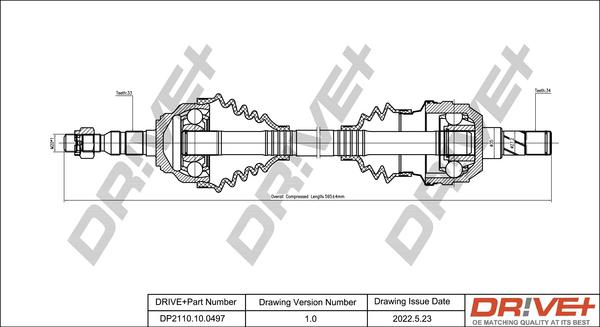 Dr!ve+ DP2110.10.0497 - Arbre de transmission cwaw.fr