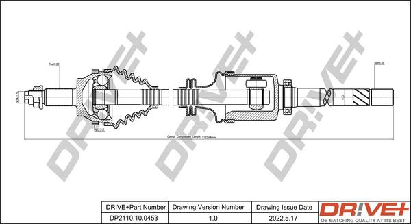 Dr!ve+ DP2110.10.0453 - Arbre de transmission cwaw.fr